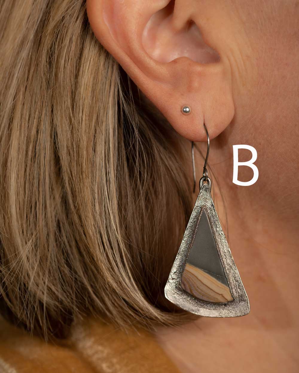 Lightweight Silver Jasper Statement Earrings