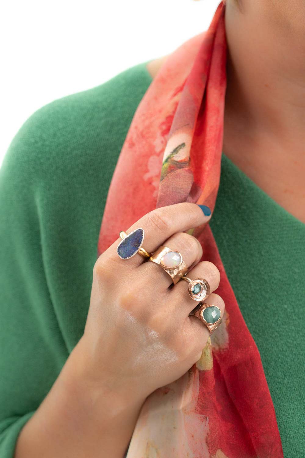 Firey opal gold filled ring