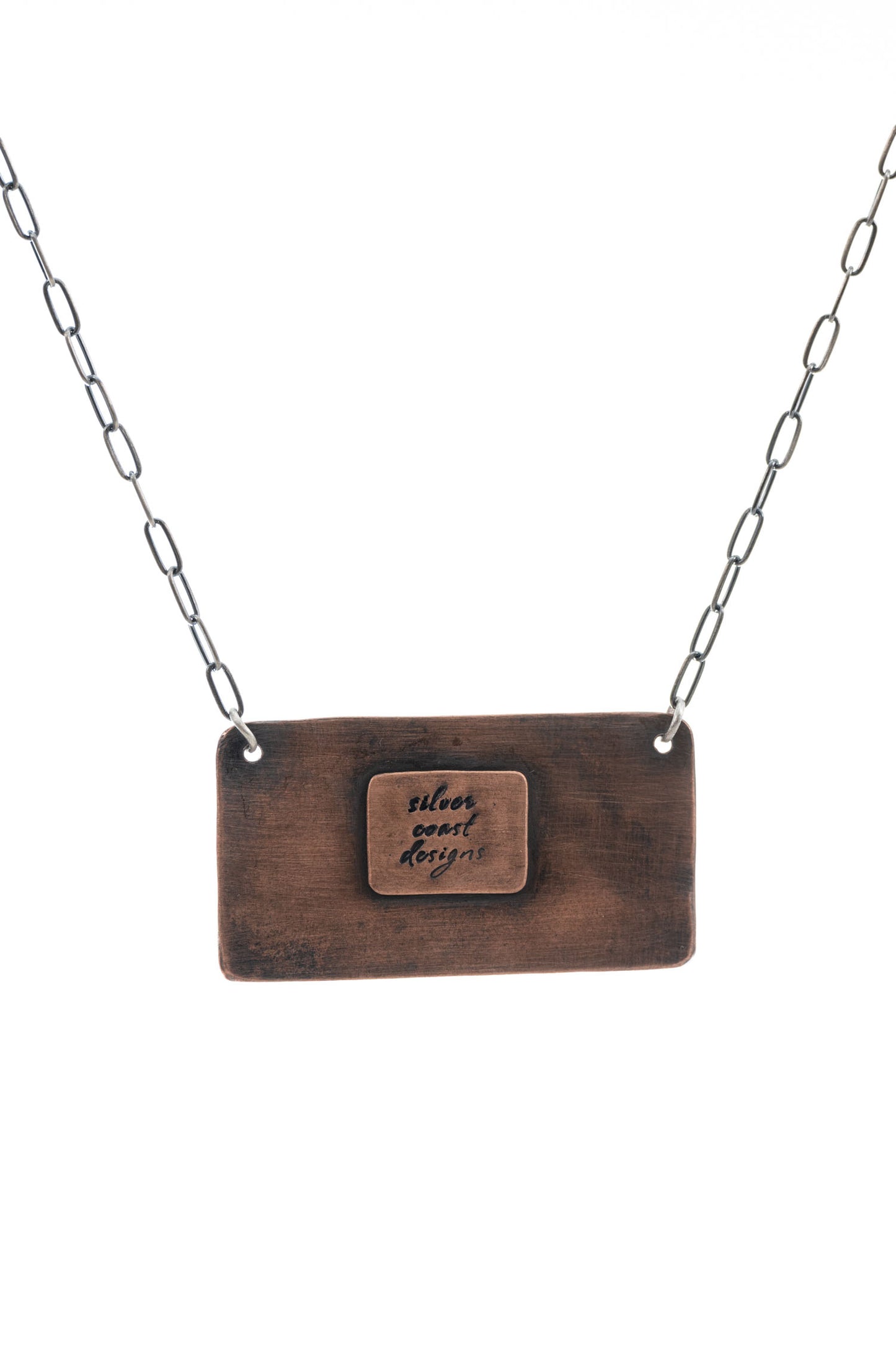 copper and silver wave necklace