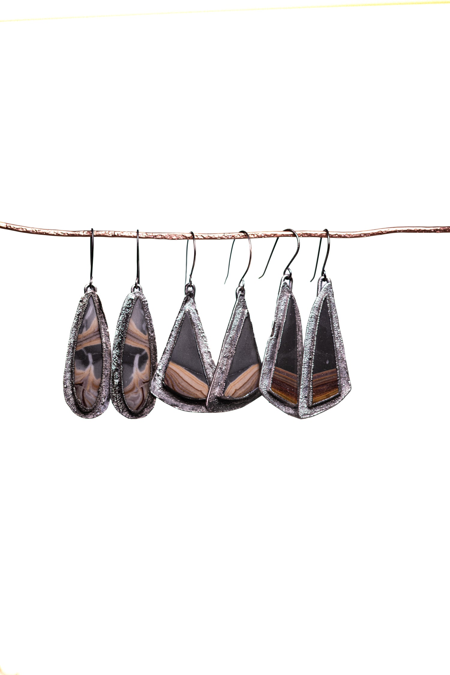 Lightweight Silver Jasper Statement Earrings