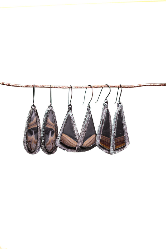 Lightweight Silver Jasper Statement Earrings