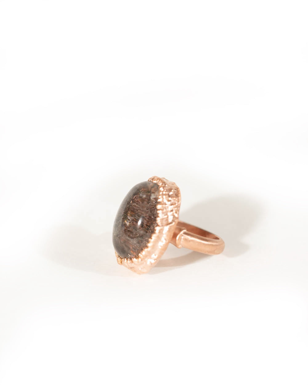 Red Moss Garden Quartz Ring in Copper Size 8