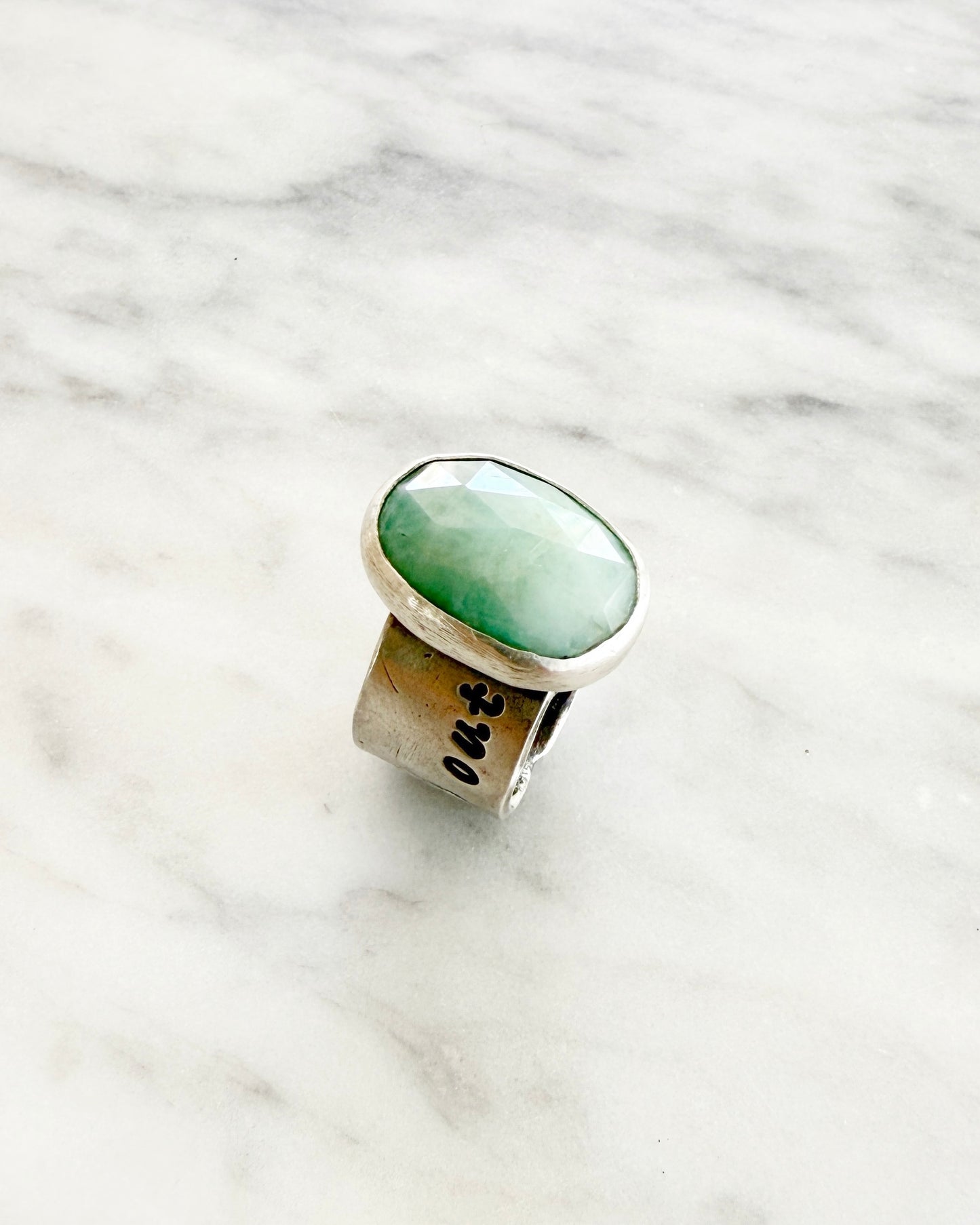 Breathe In Breathe Out Emerald Ring - Adjustable