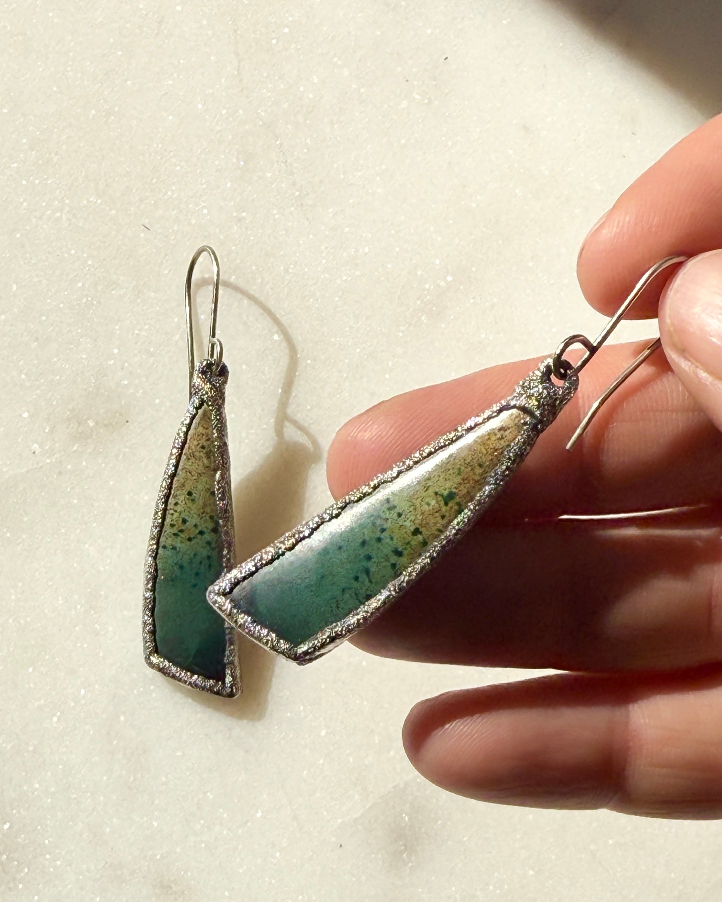 Morning Dew Jasper Earrings in Silver