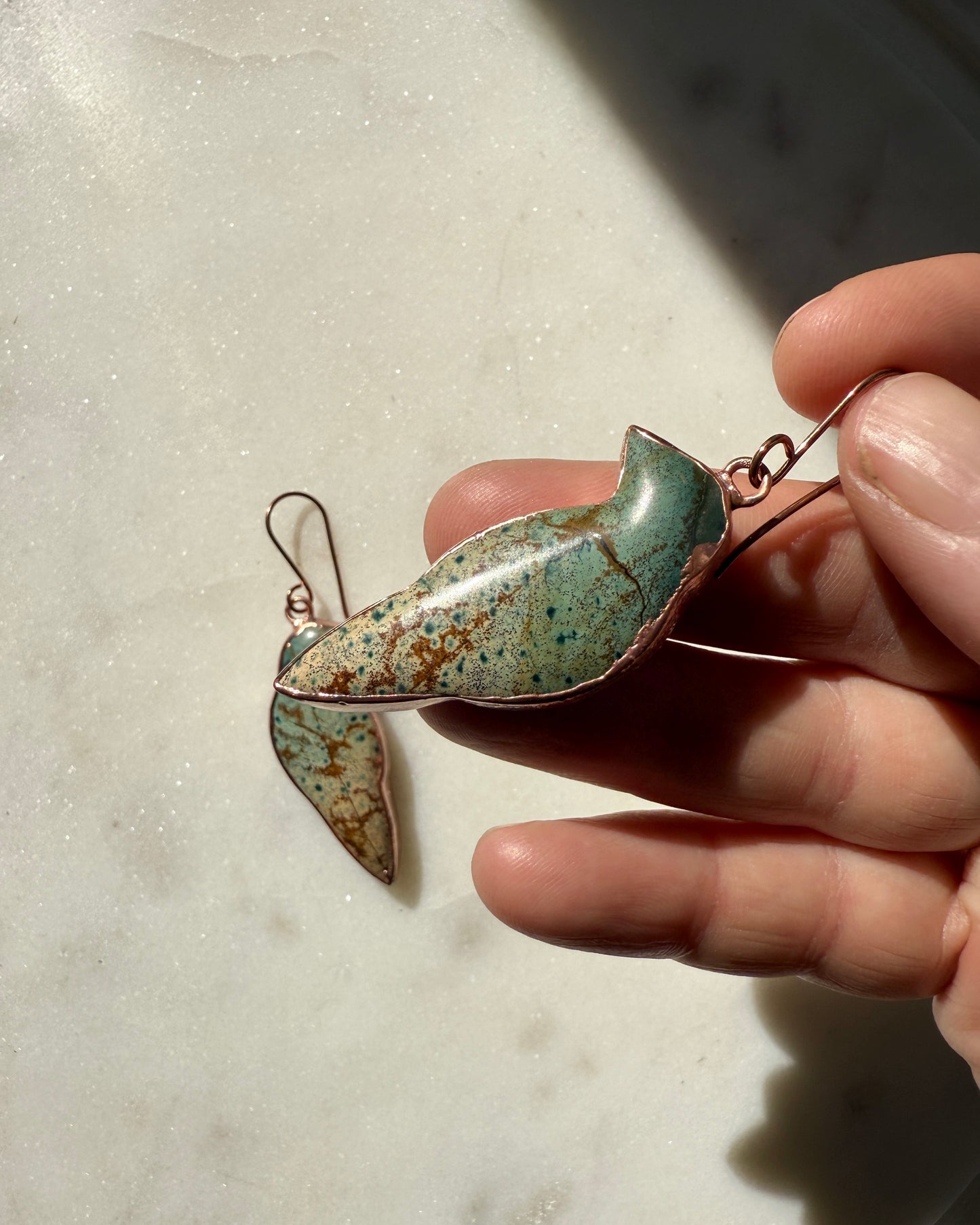 Morning Dew Jasper Bird Earrings
