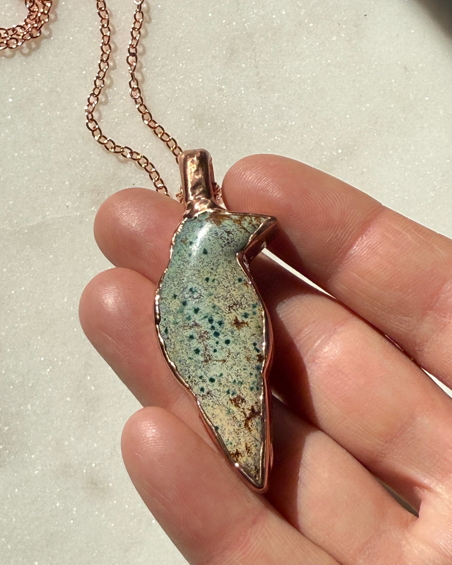 Morning Dew Jasper Bird Necklace