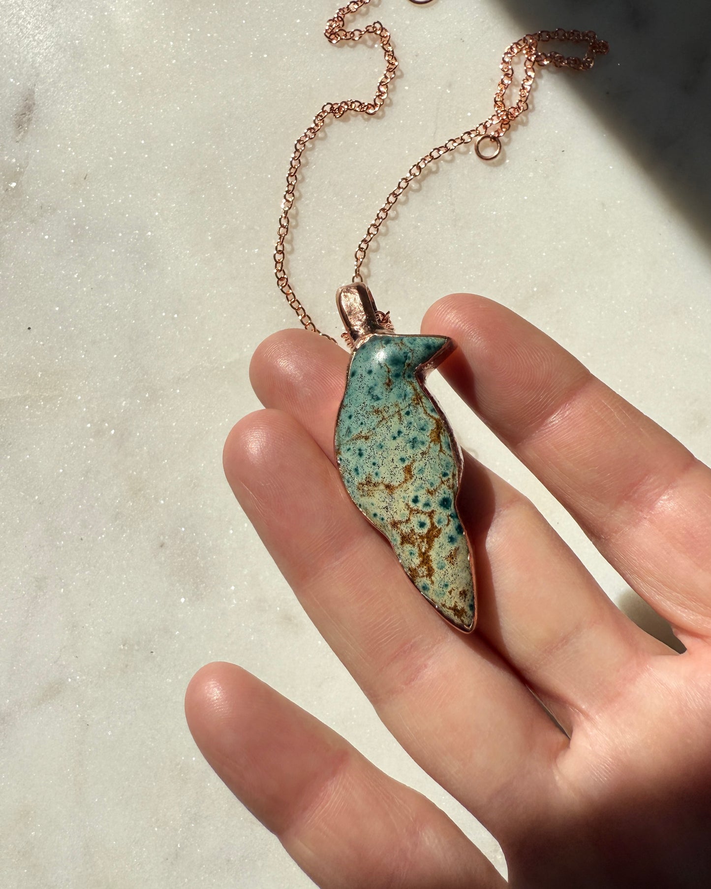 Morning Dew Jasper Bird Necklace
