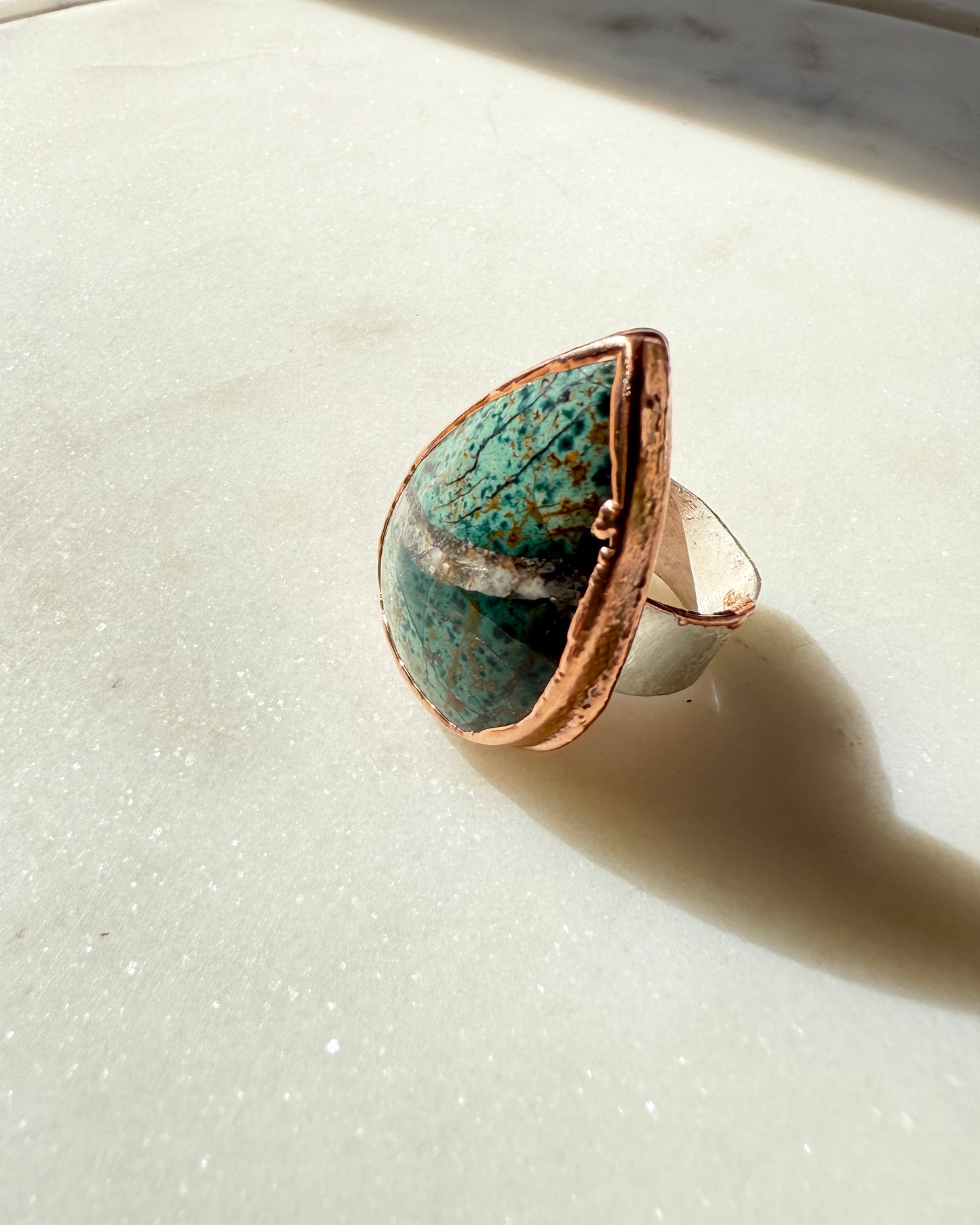 Morningdew Jasper Chunky Ring size 8.5