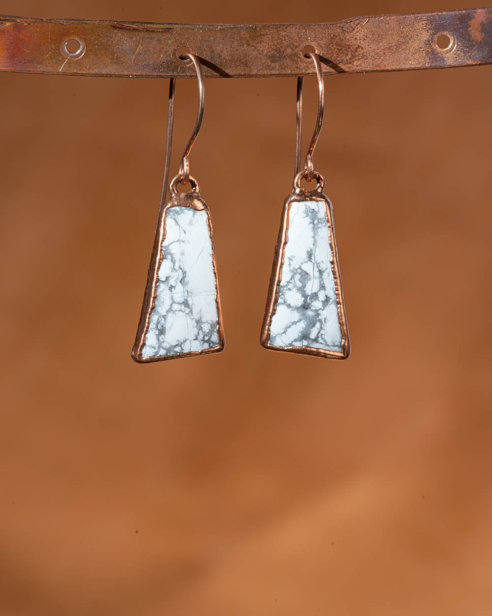 Howlite Earrings in Copper