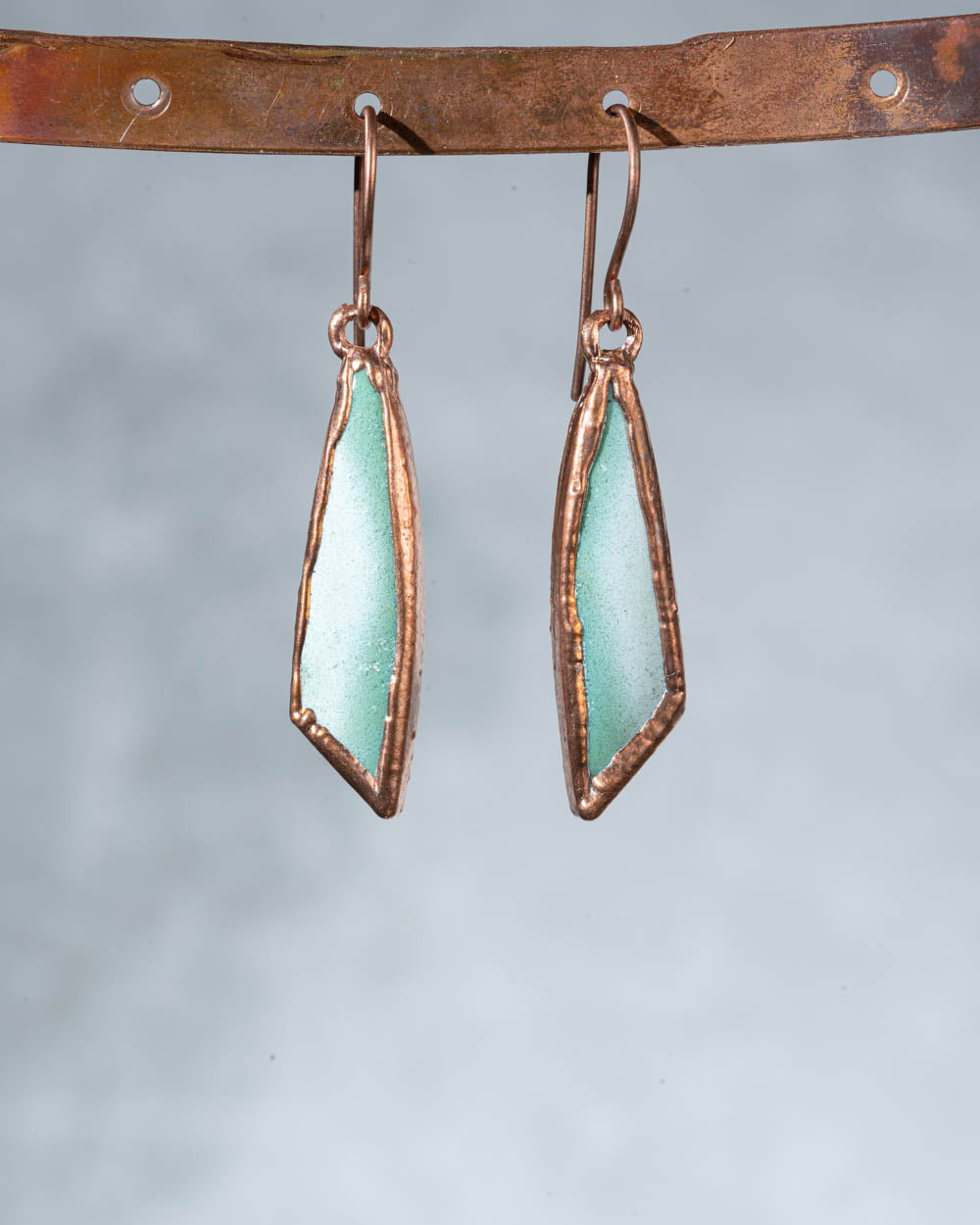 Lovely Ombre Blue Wood Opal Earrings