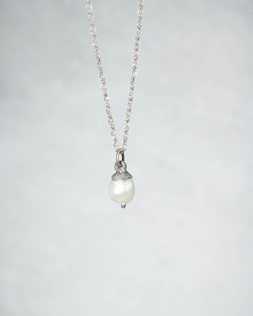 Freshwater Pearl Necklace in Silver