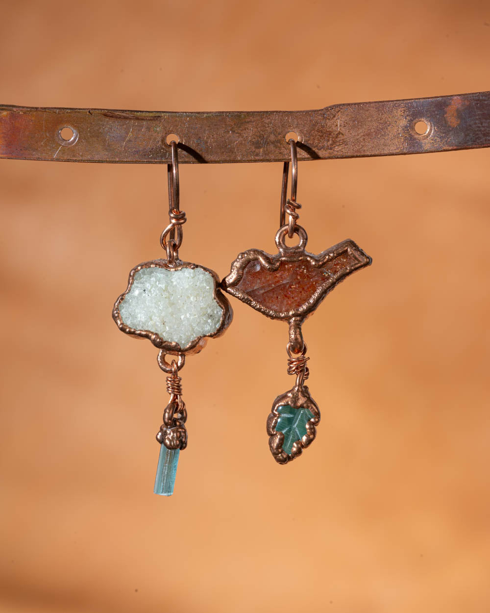 Tiny Bird and Cloud Earrings