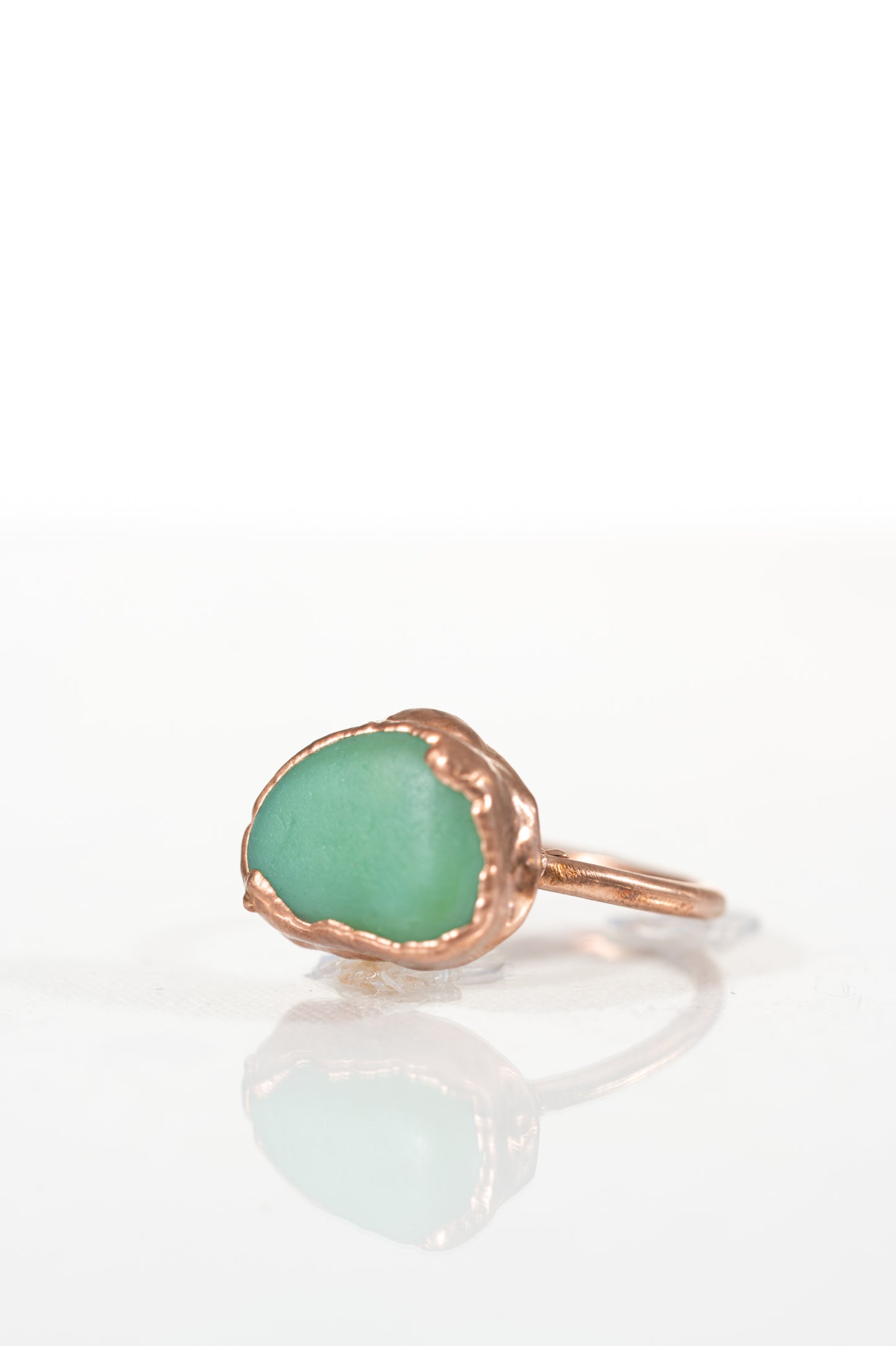 Jadeite Sea Glass Ring sz 10.5