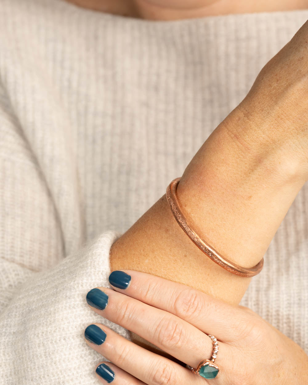 Thick Copper Bangle Bracelet