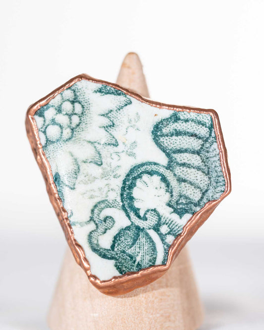 green sea pottery ring