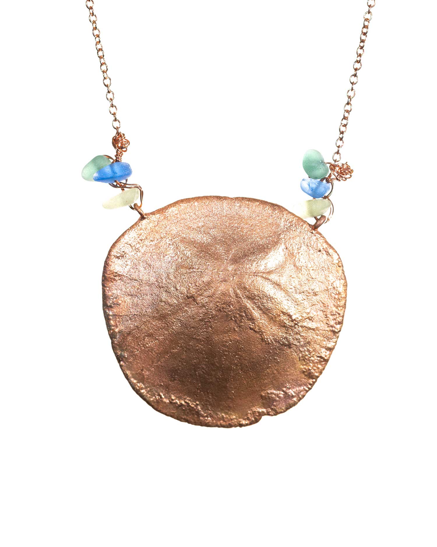 sand dollar necklace with sea glass