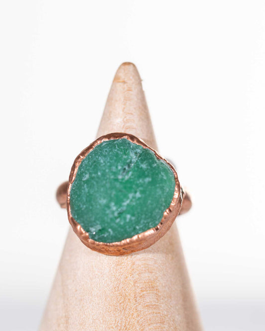 Teal Sea Glass Ring