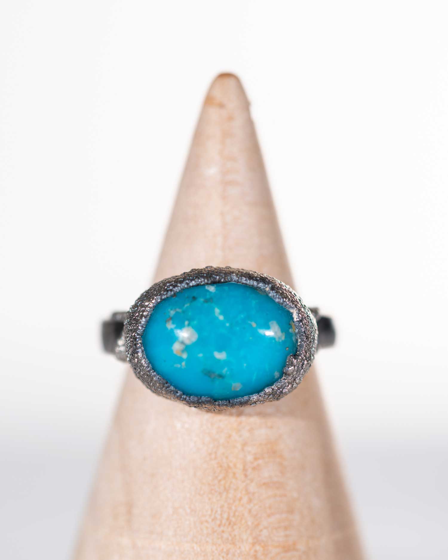 boho silver turquoise ring