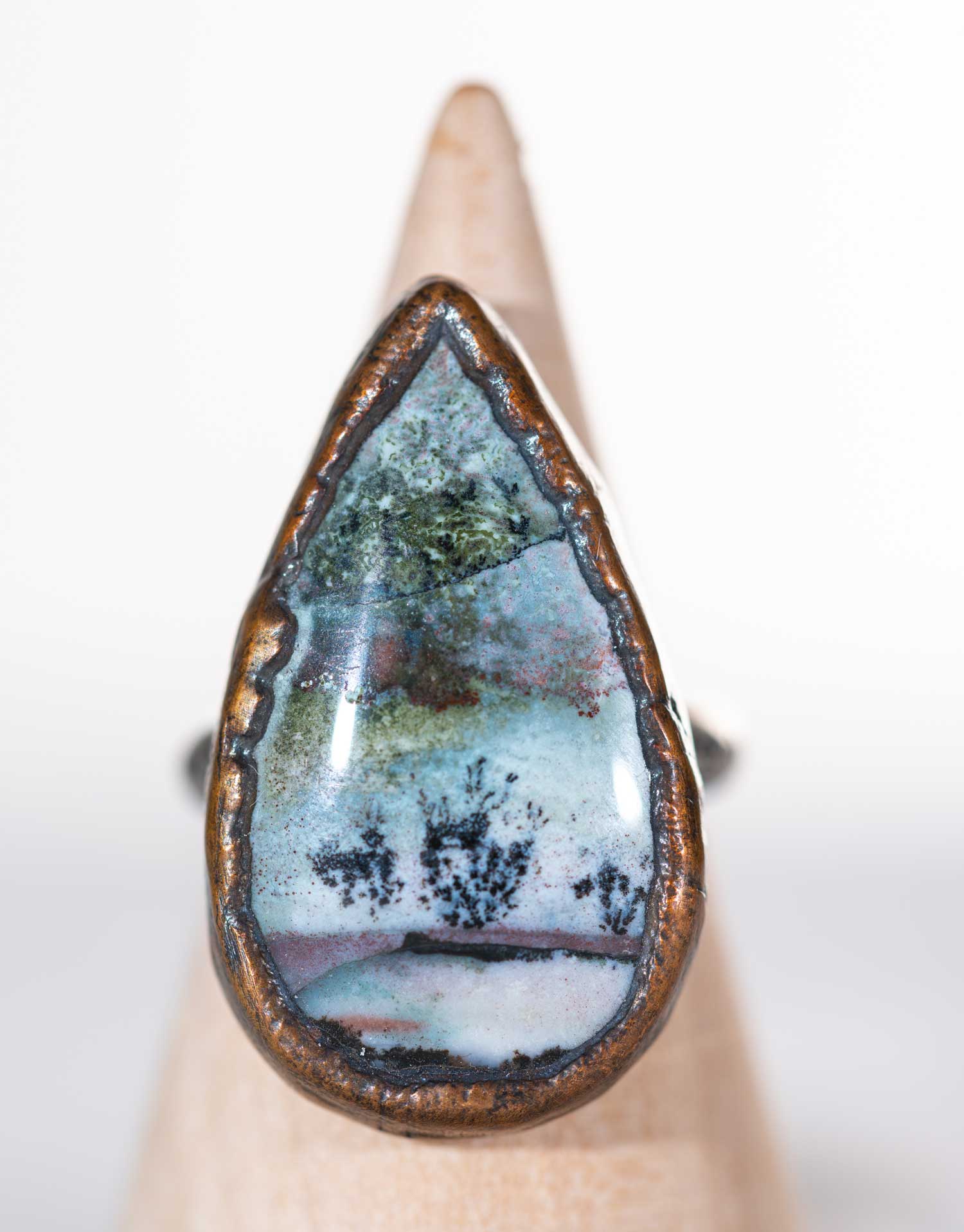 Landscape Wood Opal Ring