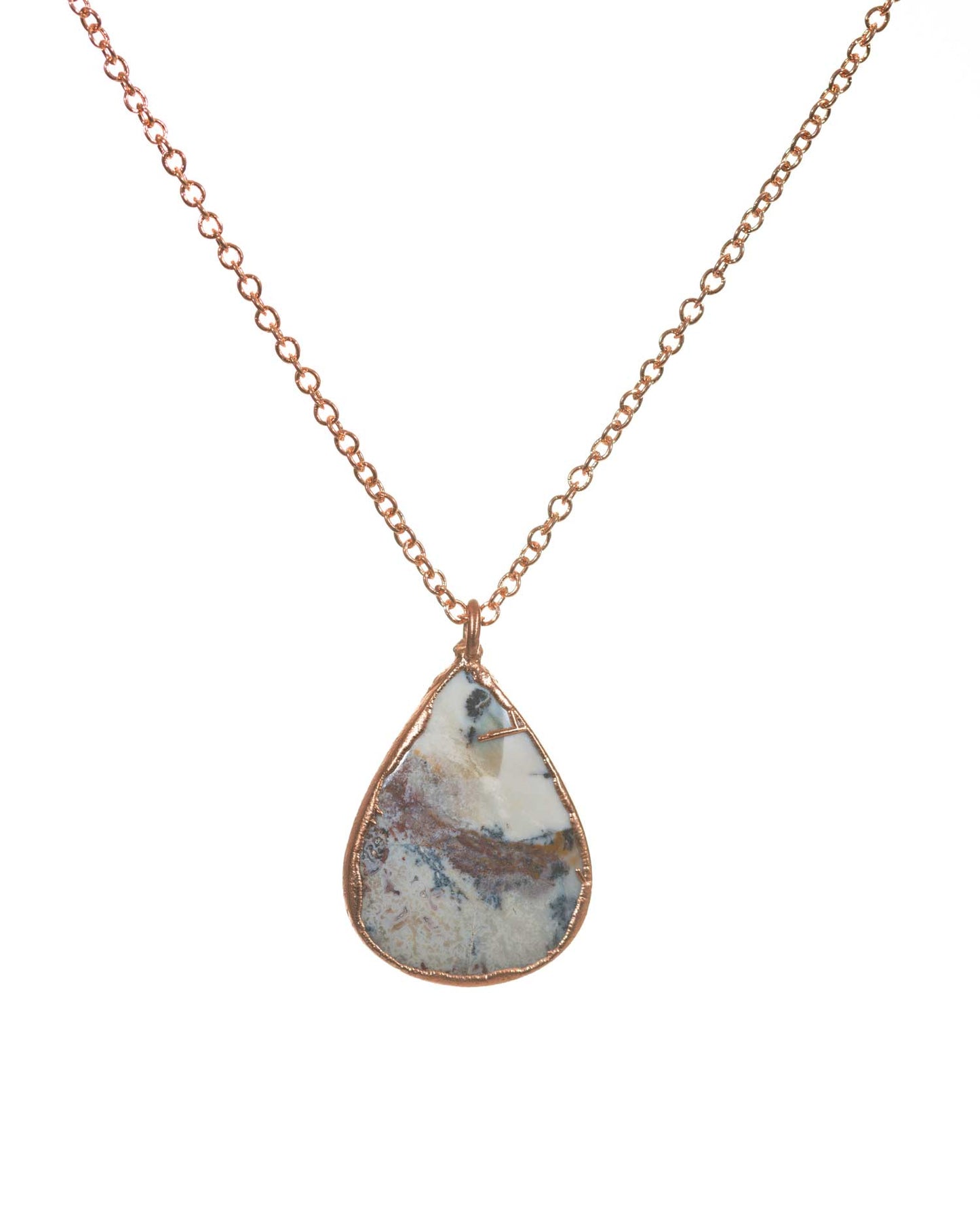 dendritic wood opal pendant