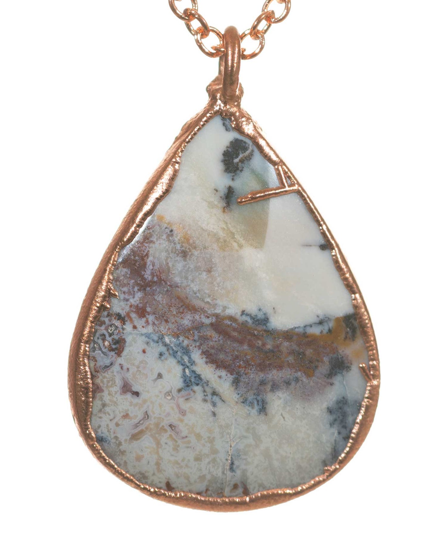 dendritic wood opal pendant