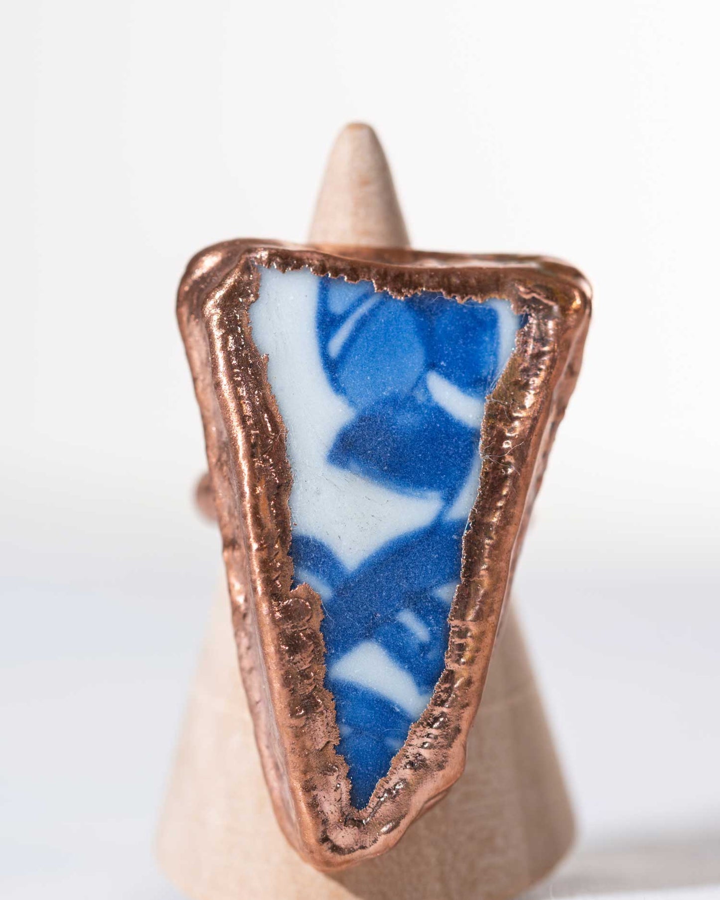 blue sea pottery ring