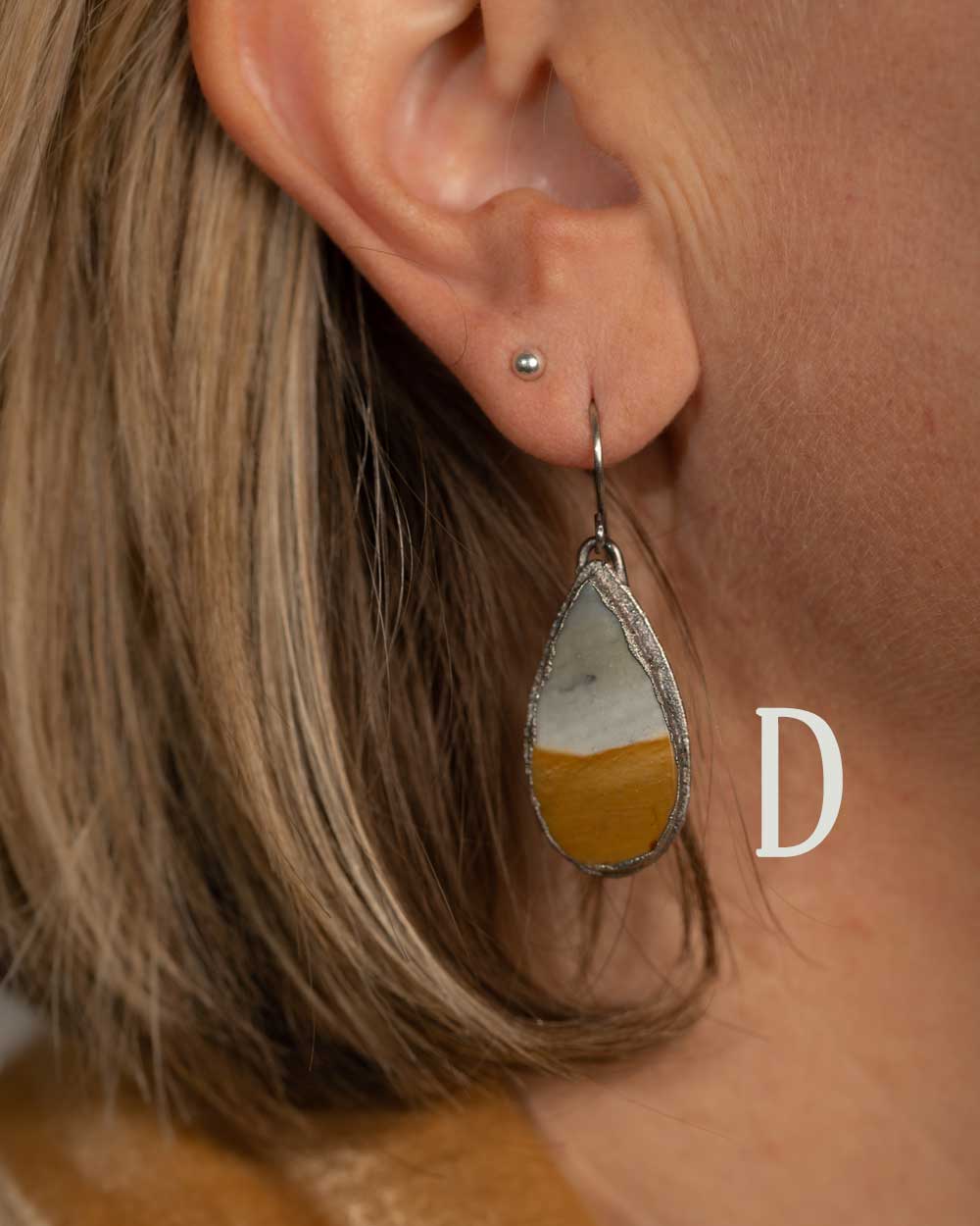landscape jasper earrings in silver