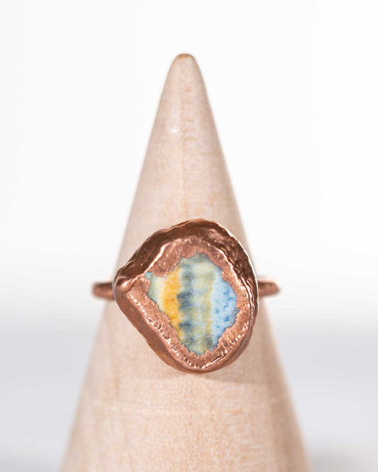 colorful sea pottery ring