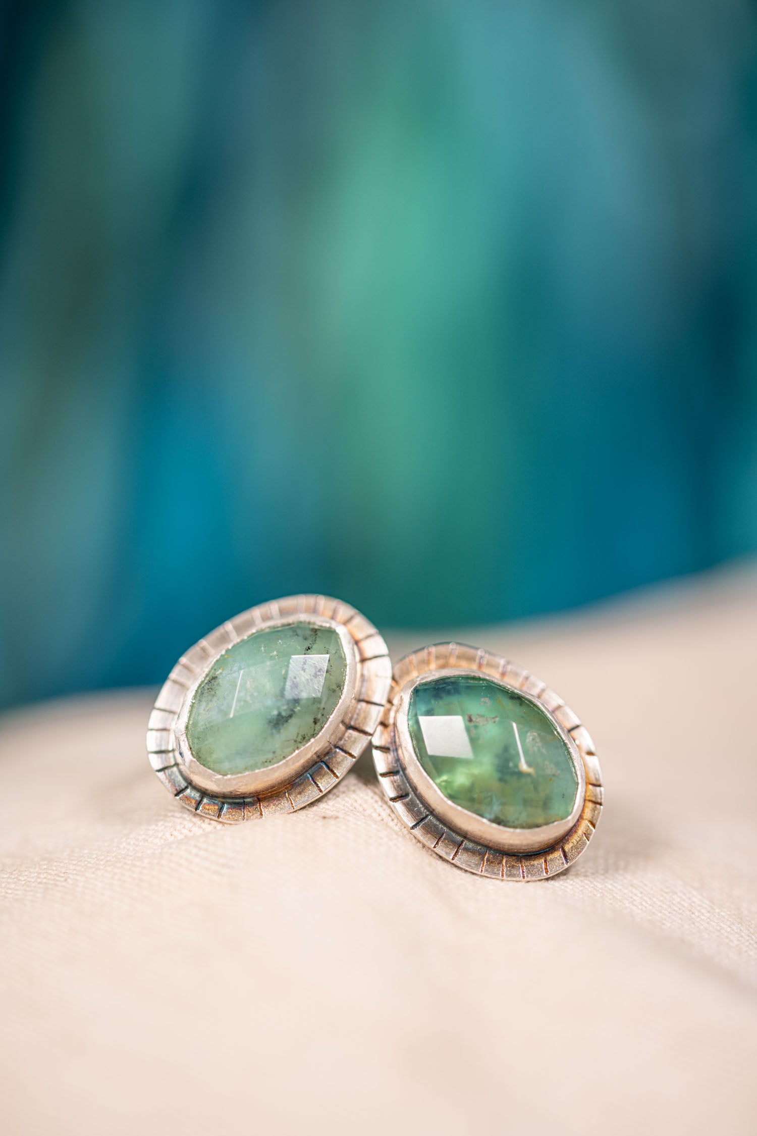 peruvian opal stud earrings