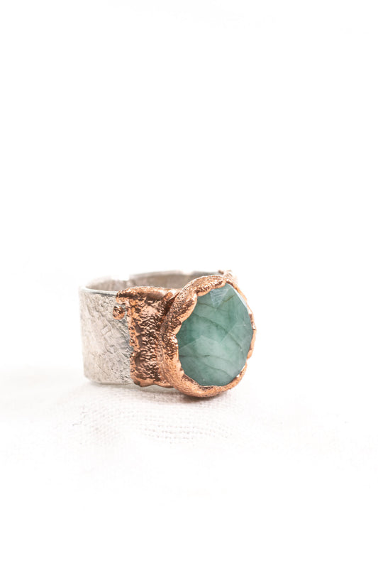 Mixed Metals Emerald Ring