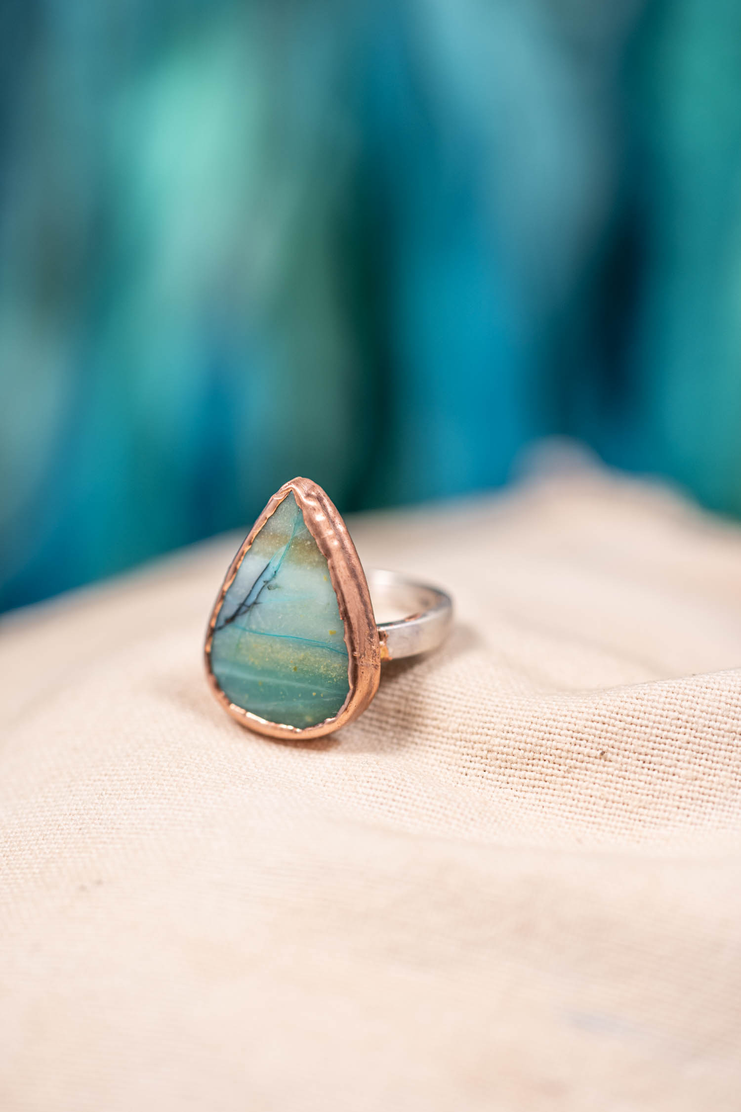 Wood opal store ring