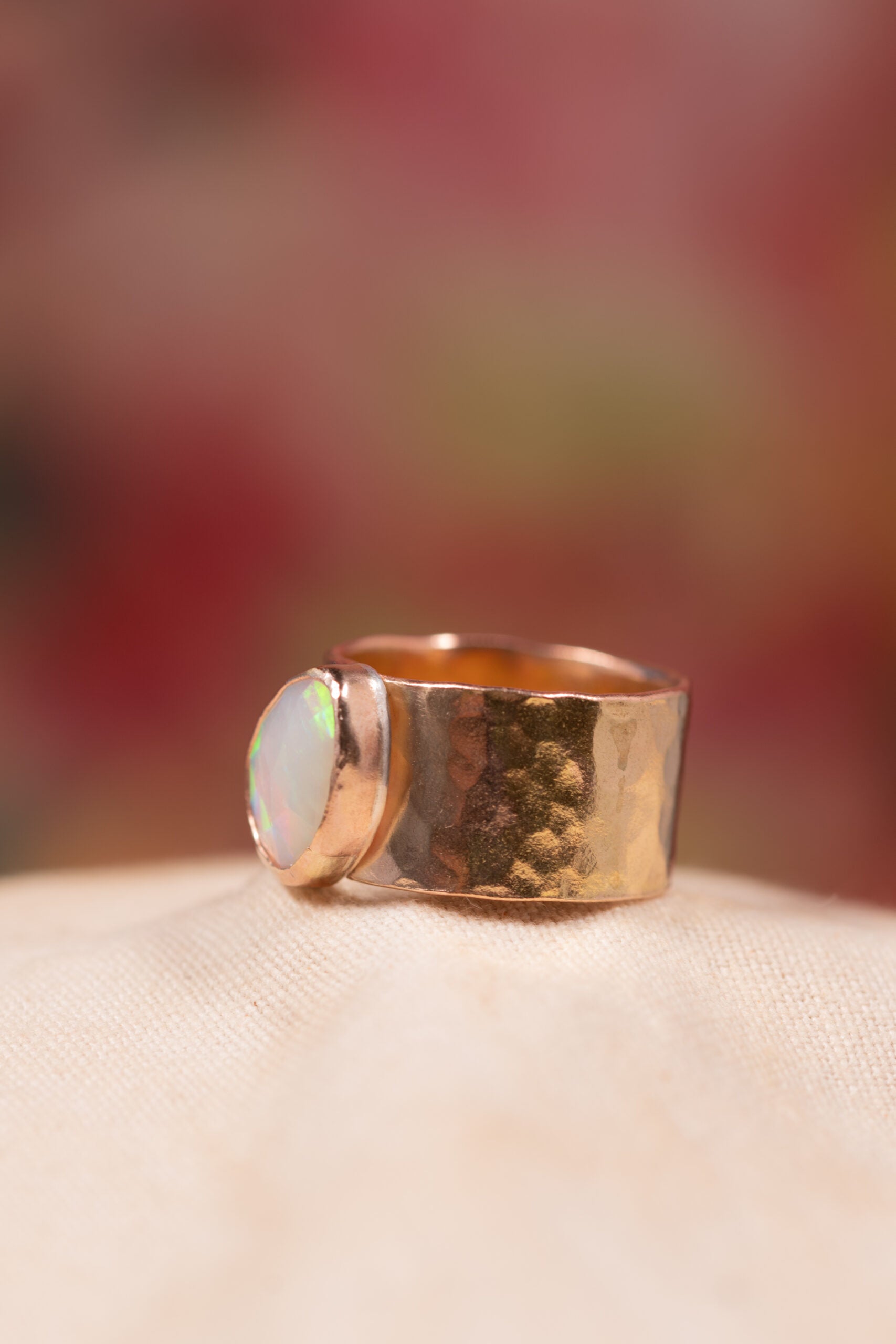 Firey opal gold filled ring