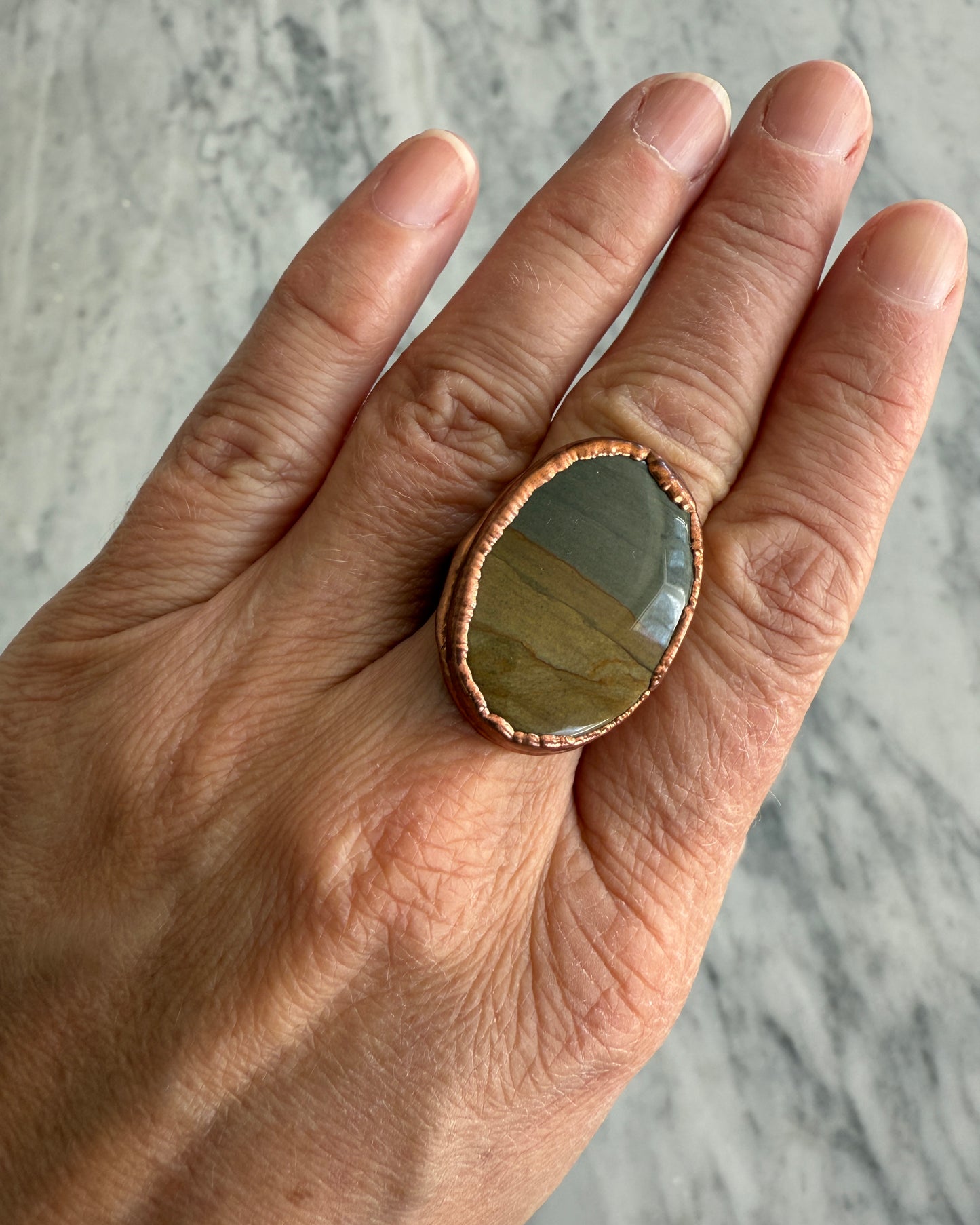 Landscape Jasper Ring size 7