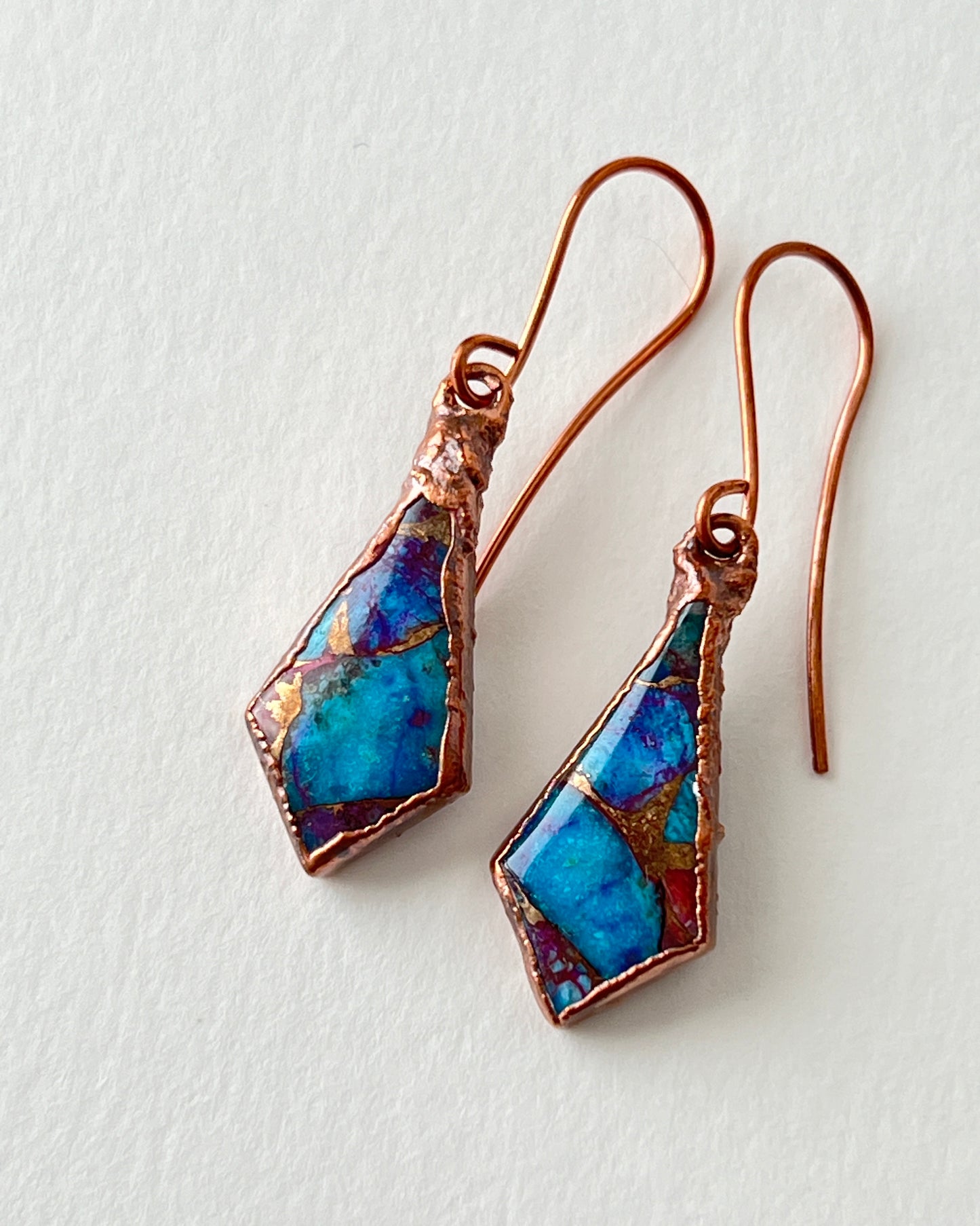 Turquoise Earrings in Copper