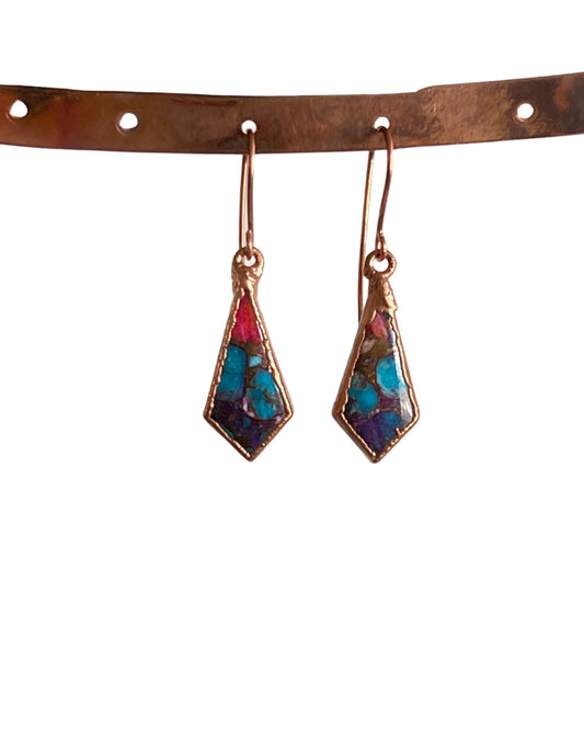 Mohave Turquoise Earrings in Copper