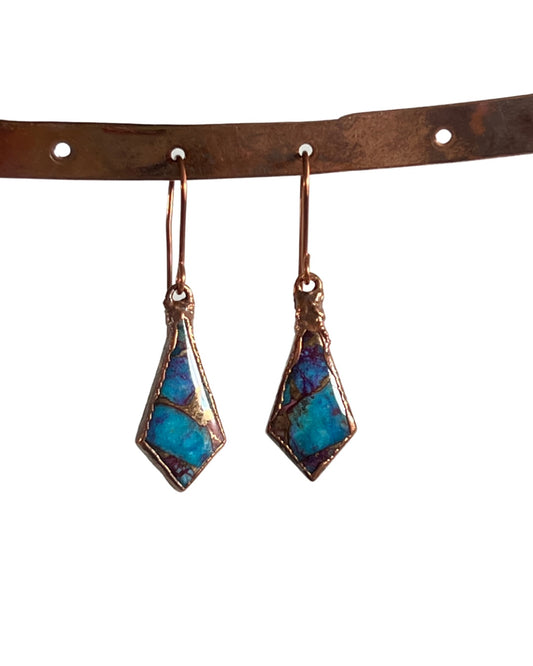 Turquoise Earrings in Copper