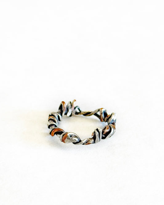 Let it Go Silver and Copper Ring sz 7.5