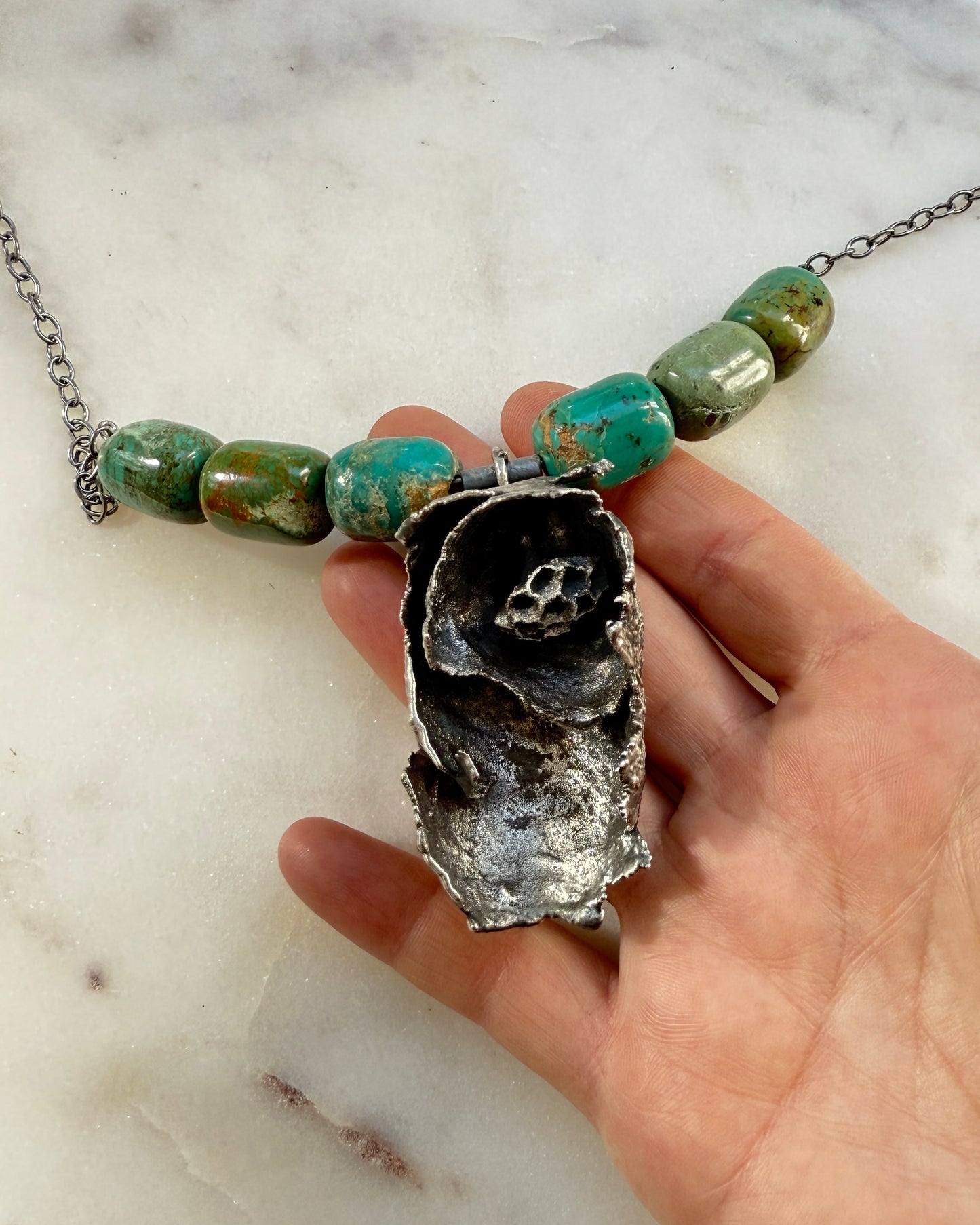 Wasp Nest Turquoise Necklace