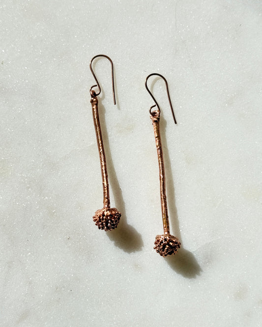 Dogwood Flower Earrings in Copper