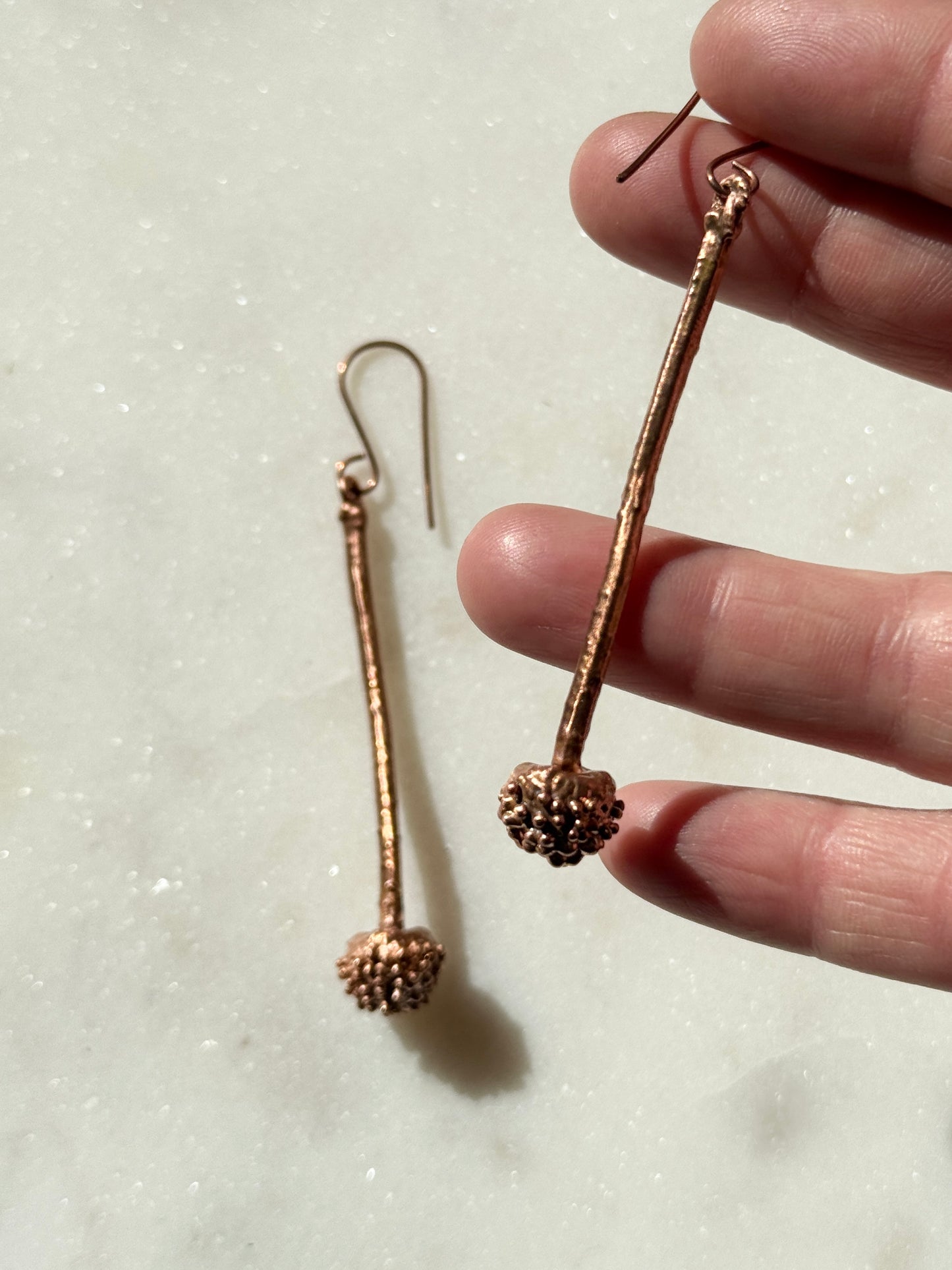 Dogwood Flower Earrings in Copper