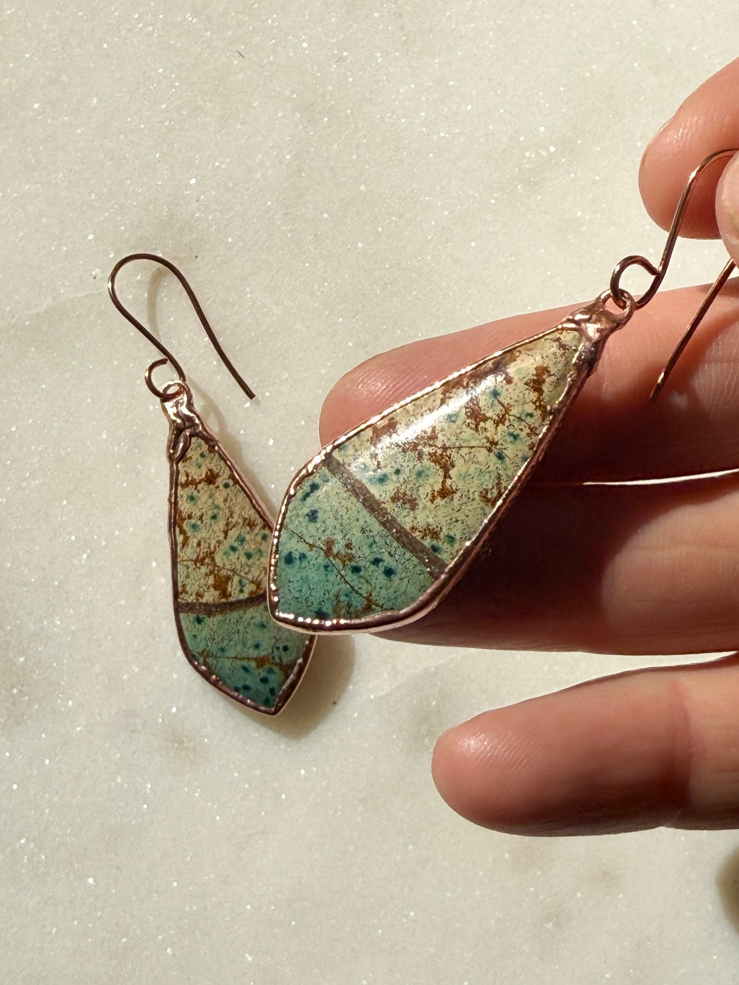 Morning Dew Jasper Earrings with Yellow and Turquoise Hues