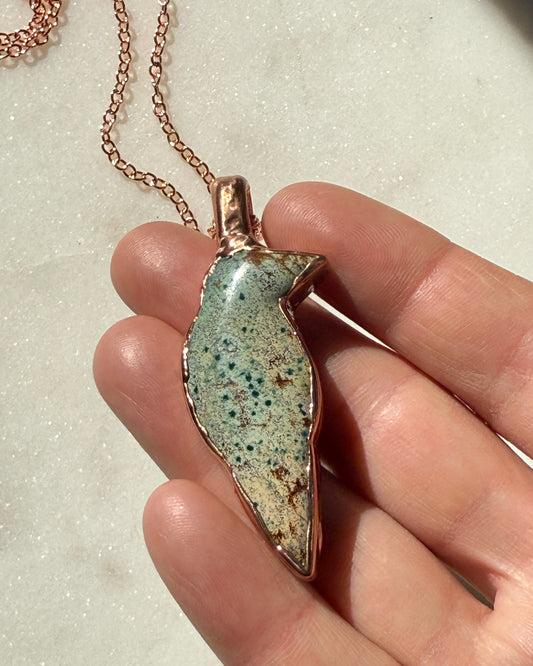 Morning Dew Jasper Bird Necklace