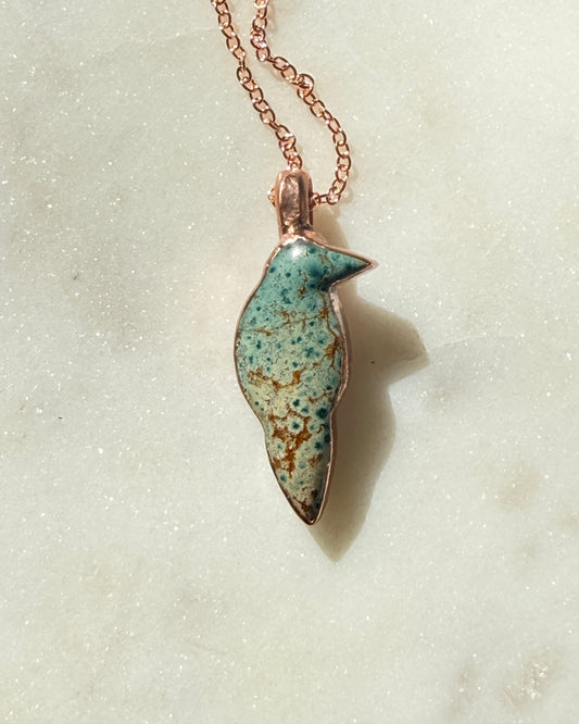 Morning Dew Jasper Bird Necklace