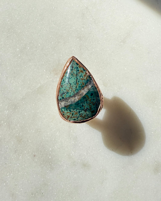 Morningdew Jasper Chunky Ring size 8.5