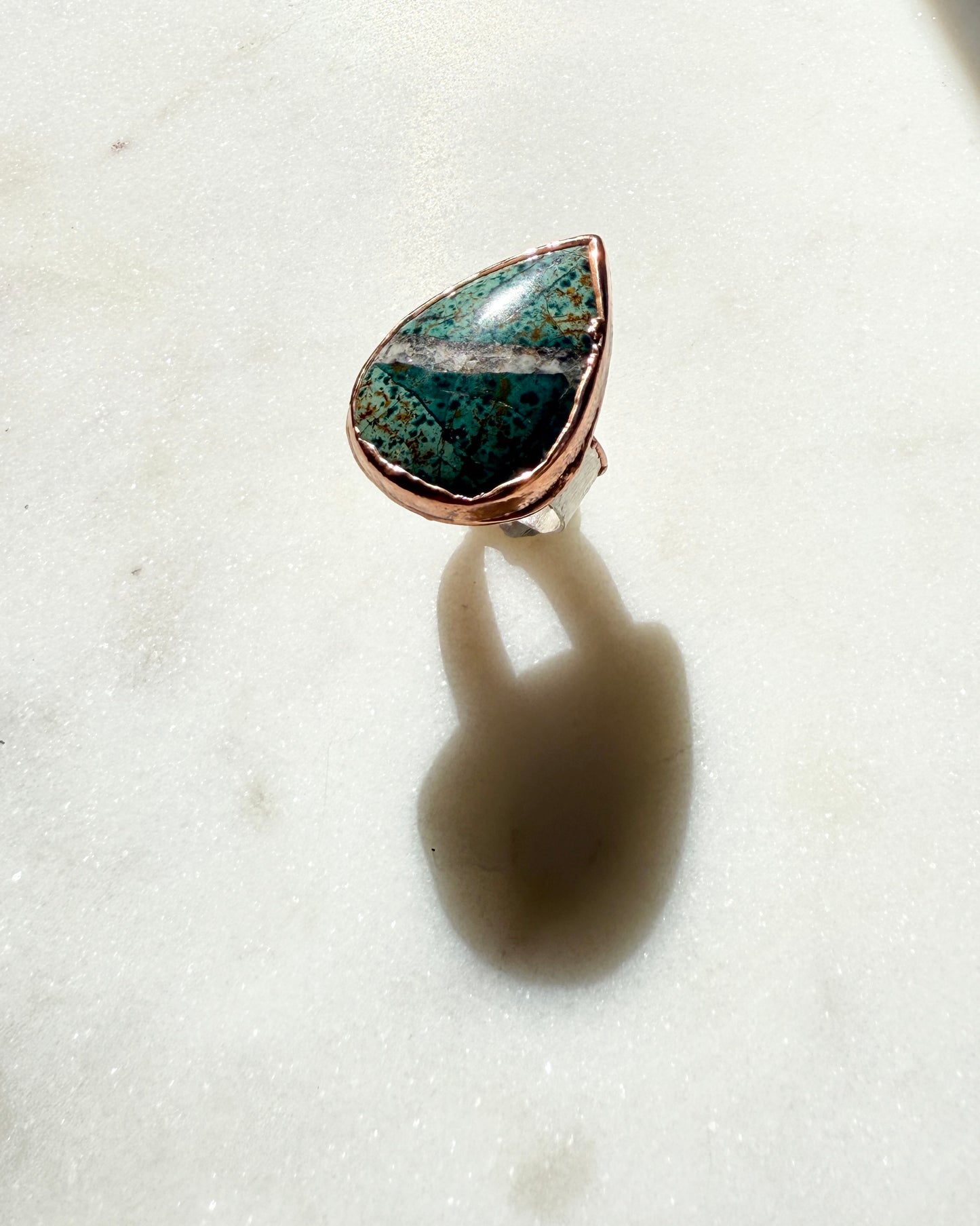 Morningdew Jasper Chunky Ring size 8.5