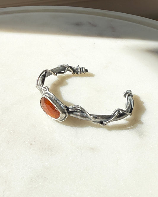 Orange Kyanite Silver Cuff Bracelet
