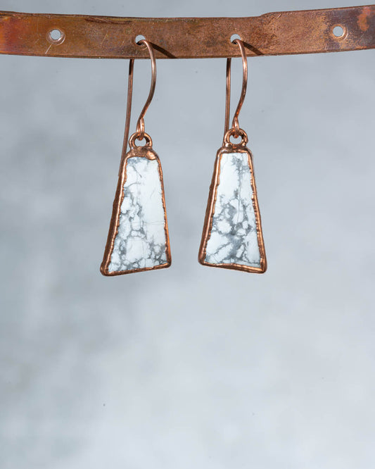 Howlite Earrings in Copper