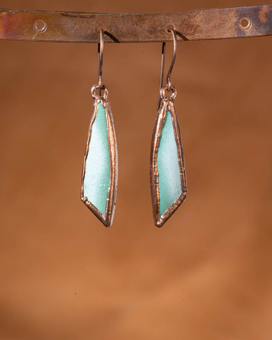 Lovely Ombre Blue Wood Opal Earrings