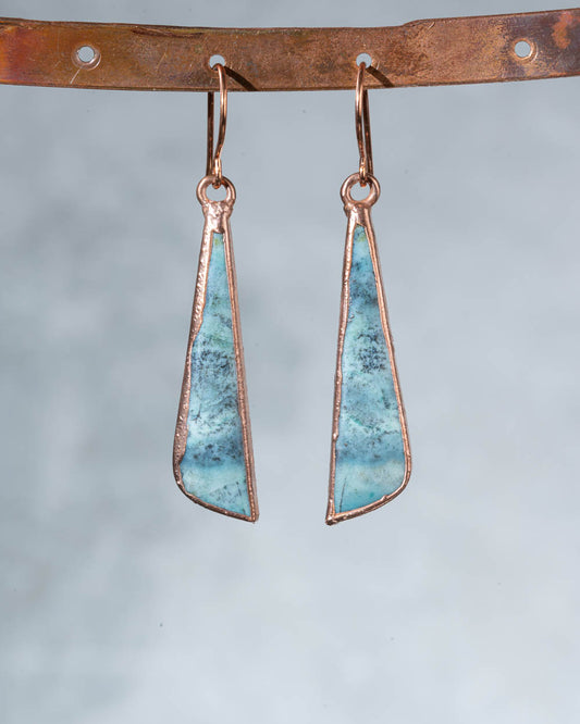 Blue Opal Wood Earrings