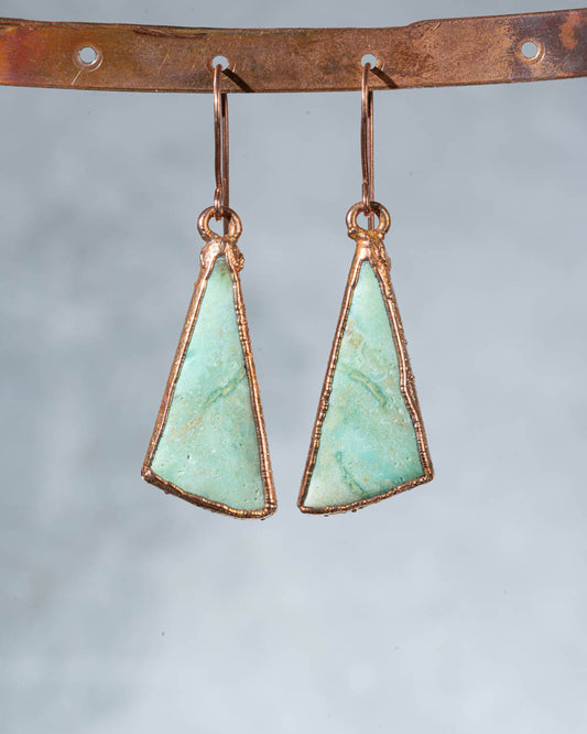 Green Opal Wood Earrings